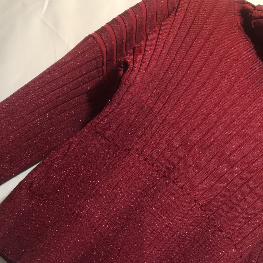 Burgundy Glitter NY&Co Sweater, Size M
